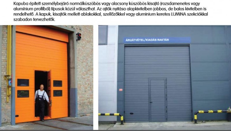 DITEC iparikapu Ipari kapu ablakokkal és személyi közlekedő ajtóval